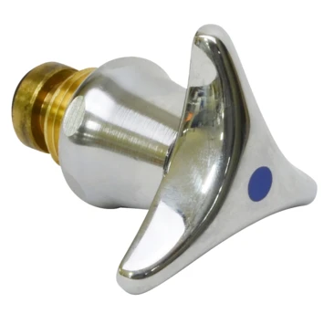 Sanivesk Kraanbovendeel Stergreep Koud Water 1/2"M Chroom Blauw 1 Sanivesk Kraanbovendeel Stergreep Koud Water 1/2"M Chroom Blauw