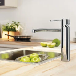 Grohe Keukenkraan Wave Cosmopolitan Met Hendel Chroom -Badkamer Winkel 123 4084
