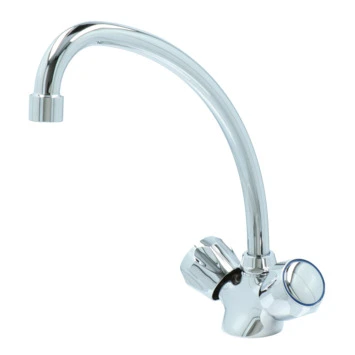 Handson Keukenkraan Thomas 2-knops Chroom Met Uitloop 235mm 1 Handson Keukenkraan Thomas 2-knops Chroom Met Uitloop 235mm