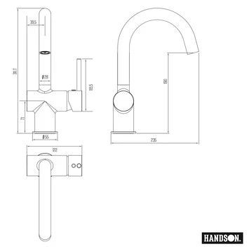 Handson Keukenkraan Oscar Met Hendel Chroom 2 Handson Keukenkraan Oscar Met Hendel Chroom - Afbeelding 2