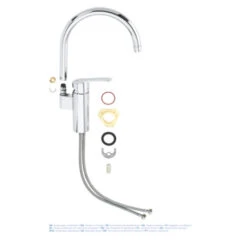 Grohe Keukenkraan Wave Cosmopolitan Met Hendel En C-uitloop Chroom -Badkamer Winkel 123 4272