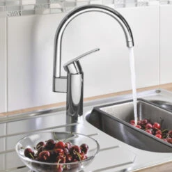Grohe Keukenkraan Wave Cosmopolitan Met Hendel En C-uitloop Chroom -Badkamer Winkel 123 4273