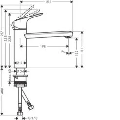 Hansgrohe Keukenkraan Focus M43 Met Hendel Chroom 120 7 Hansgrohe Keukenkraan Focus M43 Met Hendel Chroom 120 -Badkamer Winkel 123 4306