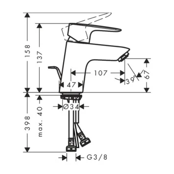Hansgrohe Mysport M Wastafelkraan Eengreeps Met Waste 1 Hansgrohe Mysport M Wastafelkraan Eengreeps Met Waste