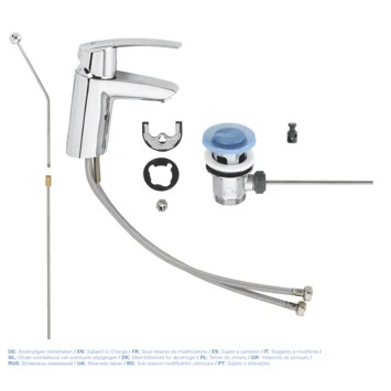 Grohe Wastafelkraan Start Met Rechte Uitloop En Hendel En Waste Chroom 2 Grohe Wastafelkraan Start Met Rechte Uitloop En Hendel En Waste Chroom - Afbeelding 2