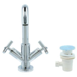 Absolut Wastafelkraan Post 2-knops Chroom -Badkamer Winkel 123 4471