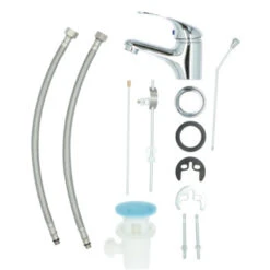 OK Wastafelkraan Met Hendel En Waste Chroom 22 OK Wastafelkraan Met Hendel En Waste Chroom -Badkamer Winkel 123 4500