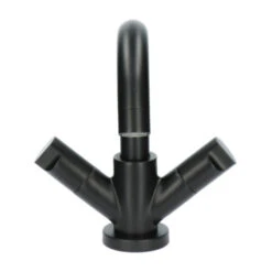 Aqualino Wastafelkraan Fortore 2-knops Met Waste Zwart -Badkamer Winkel 123 4518