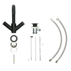 Aqualino Wastafelkraan Fortore 2-knops Met Waste Zwart -Badkamer Winkel 123 4522