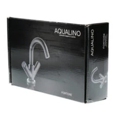 Aqualino Wastafelkraan Fortore 2-knops Met Waste Zwart -Badkamer Winkel 123 4523