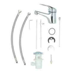 Handson Wastafelkraan Ralph Met Waste Chroom -Badkamer Winkel 123 4553