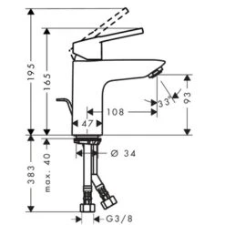 Hansgrohe Wastafelkraan Logis Loop 100 Met Hendel En Waste Chroom -Badkamer Winkel 123 4591