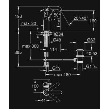 GROHE Wastafelkraan Essence M-size Met Hendel En Waste Cool Sunrise 3 GROHE Wastafelkraan Essence M-size Met Hendel En Waste Cool Sunrise - Afbeelding 3
