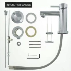 Tiger Wastafelkraan Boston Met Hendel En Waste Chroom -Badkamer Winkel 123 4656