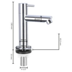 Differnz Fonteinkraan Recht Chroom 8 Differnz Fonteinkraan Recht Chroom -Badkamer Winkel 123 4692