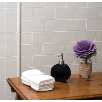 Wandtegel Isar Wit 7,5x15 Cm 0,5m² 4 Wandtegel Isar Wit 7,5x15 Cm 0,5m² - Afbeelding 4