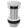Sanivesk Afvoerplug Click 6/4" Rond + Overloop Lang Chroom