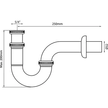 Sanivesk Buissifon 5/4x32mm Chroom 2 Sanivesk Buissifon 5/4x32mm Chroom - Afbeelding 2