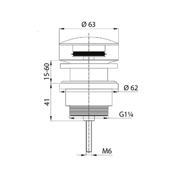 Tiger Ontario Wastafelplug Zonder Overloop 5/4 2 Tiger Ontario Wastafelplug Zonder Overloop 5/4 - Afbeelding 2