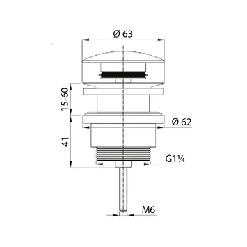 Tiger Wastafelplug 5/4" RVS 2 Tiger Wastafelplug 5/4" RVS - Afbeelding 2
