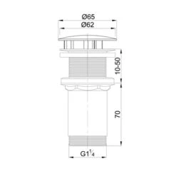 TIGER Ontario Wastafelplug 30-55mm Tbv Kom+font -Badkamer Winkel 123 5253