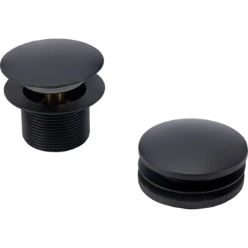 Sanivesk Afvoerplug Bad + Knop Zwart 2 Sanivesk Afvoerplug Bad + Knop Zwart - Afbeelding 2