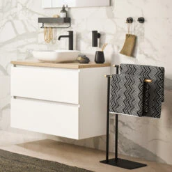 Sealskin Plank- En Handdoekhouder Brix Zwart -Badkamer Winkel 123 574