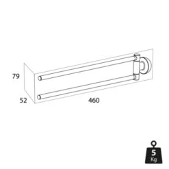 Tiger 2-armig Handdoekrek Cooper RVS/zwart 9 Tiger 2-armig Handdoekrek Cooper RVS/zwart -Badkamer Winkel 123 593