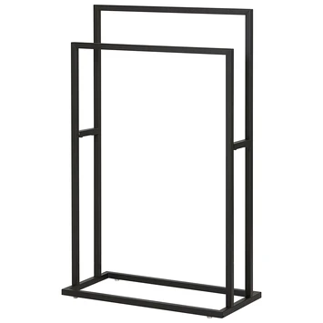 Sealskin Carré Handdoekrek Vrijstaand Zwart 3 Sealskin Carré Handdoekrek Vrijstaand Zwart - Afbeelding 3