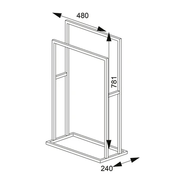 Sealskin Carré Handdoekrek Vrijstaand Zwart 6 Sealskin Carré Handdoekrek Vrijstaand Zwart - Afbeelding 6