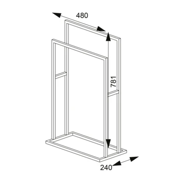 Sealskin Carré Handdoekrek Vrijstaand Zwart 7 Sealskin Carré Handdoekrek Vrijstaand Zwart - Afbeelding 7