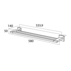 Tiger Dubbel Handdoekrek Items Chroom -Badkamer Winkel 123 620