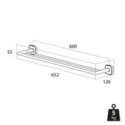 Tiger Handdoekhouder Carv Dubbel Zwart -Badkamer Winkel 123 625