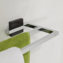 Tiger Dubbel Handdoekrek Zenna Chroom/Wengé -Badkamer Winkel 123 629