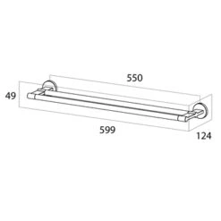 Tiger Handdoekhouder Noon Dubbel Zwart -Badkamer Winkel 123 699