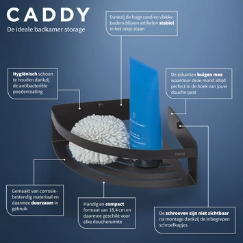 Tiger Caddy Hoekkorf Klein Zwart 6 Tiger Caddy Hoekkorf Klein Zwart - Afbeelding 6