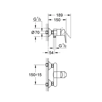 Grohe Douchekraan Start Edge Chroom 2 Grohe Douchekraan Start Edge Chroom - Afbeelding 2