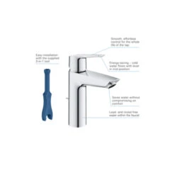 Grohe Wastafelkraan Start M-size Met Waste Quickfix Chroom -Badkamer Winkel 123 97